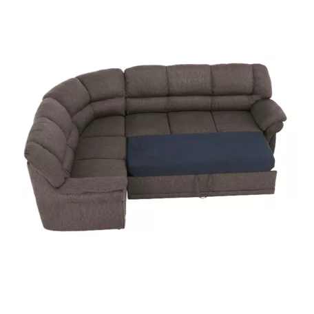 Sarokülőgarnitúra ágyfunkcióval és ágyneműtartóval, bal oldali kivitel, barna, AMELIA