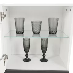   Nappali sor LED világítással, fehér/fekete- extra magas fényű HG, LEO