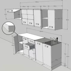 Konyhasor, sonoma tölgyfa / fehér, PROMO