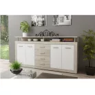 Komód, sonoma tölgyfa/fehér, JUNO - JACHIM NEW