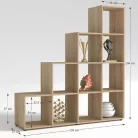 könyvespolc piramis, tölgy sonoma, laminált DTD, NORAH