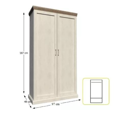 szekrény, északi sosna/vadtölgy, ROYAL S2D