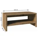 Dohányzóasztal, tölgyfa lefkas, MONTANA ST