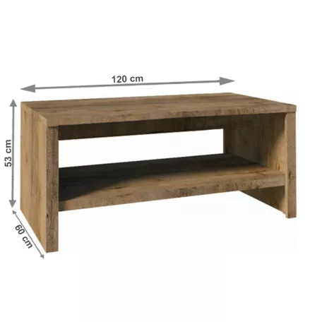 Dohányzóasztal, tölgyfa lefkas, MONTANA ST