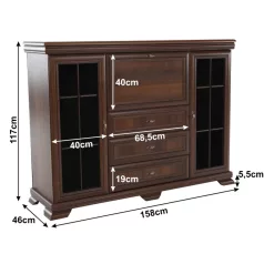   vitrines szekrény  billenőajtós bárszekrénnyel, samoa king, KORA KK6