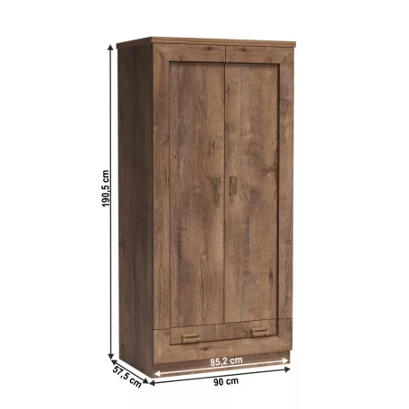 Akasztós szekrény, tölgyfa lefkas, TEDY TYP T7