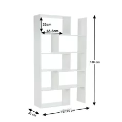 könyvespolc, fehér, KLOE I