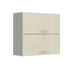 Felsőszekrény, bézs magasfényű/szürke,  PRADO 80 GU-72