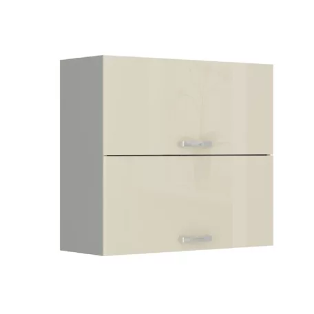 Felsőszekrény, bézs magasfényű/szürke,  PRADO 80 GU-72