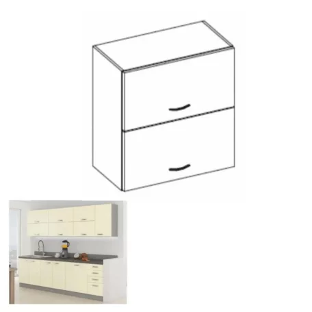 Felsőszekrény, bézs magas fényezéssel, PRADO 60 GU-72