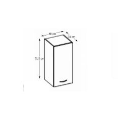 felsőszekrény, bézs magas fényezéssel, PRADO 40 G-72 1F