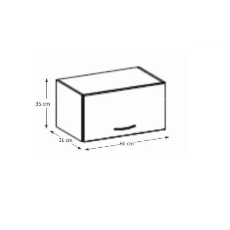 felsőszekrény, bézs magas fényezéssel, PRADO 60 OK-40