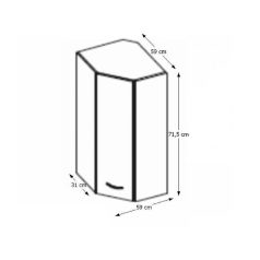   felsőszekrény, bézs magas fényezéssel, PRADO 60/60 N G-72