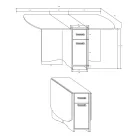 EXPERT X összecsukható konyhai asztal CRAFT fehér színben