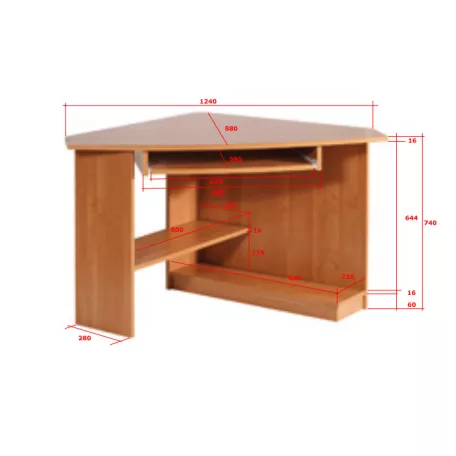 CAREN sarok íróasztal balos éger színben