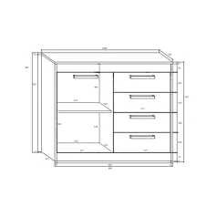 MAXIMUS 07 komód craft arany/craft fehér