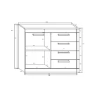 MAXIMUS 07 komód fényes fehér/sonoma tölgy