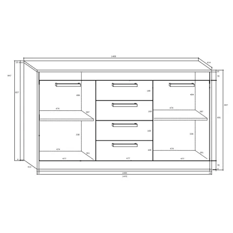MAXIMUS 08 komód craft arany/craft fehér