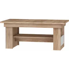 MAXIMUS 17 dohányzóasztal fényes fehér/sonoma tölgy