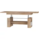 MAXIMUS 17 dohányzóasztal fényes fehér/sonoma tölgy