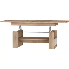 MAXIMUS 17 dohányzóasztal fényes fehér/sonoma tölgy