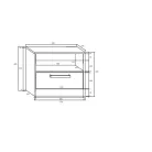 MAXIMUS 32 éjjeliszekrény craft arany/craft fehér