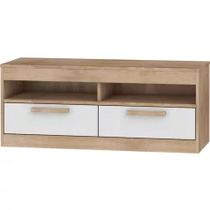 MAXIMUS 34 Tv szekrény fényes fehér/sonoma tölgy