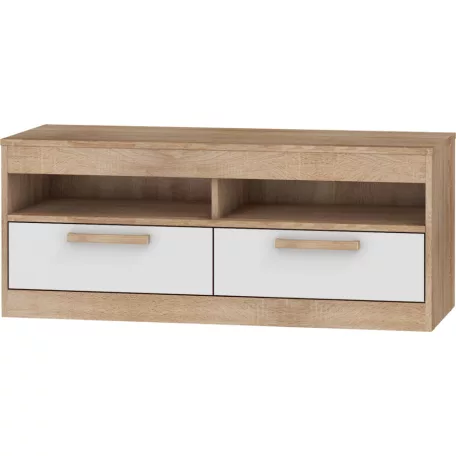 MAXIMUS 34 Tv szekrény fényes fehér/sonoma tölgy