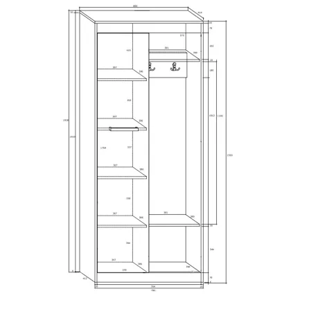 MAXIMUS 36 előszobaszekrény craft arany/craft fehér