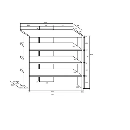 ARAMIS cipősszekrény világos sonoma színben
