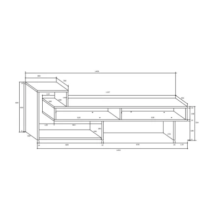OREGON tv szekrény világos sonoma