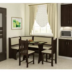   Konyhai sarokgarnitúra KS03 (sötét sonoma tölgy/eco bézs)