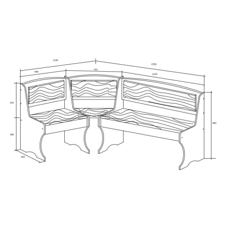 Konyhai sarokgarnitúra KS02 (craft fehér/monaco)