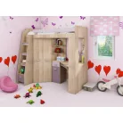 ANTRESOLA balos többfunkciós ágy gyerekszobába (levendula-ibolya-sonoma tölgy)