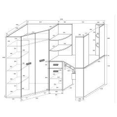   ANTRESOLA balos többfunkciós ágy gyerekszobába (levendula-ibolya-sonoma tölgy)