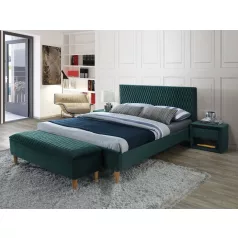 AZURRO VELVET ágy ágyráccsal 160x200 zöld