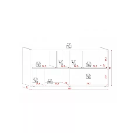 SPACE könyvespolc fehér/artisan