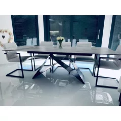 WESTIN III asztal 160-240 CERAMIC fehér/fekete MATT