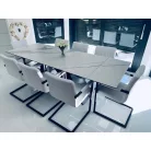 WESTIN III asztal 160-240 CERAMIC fehér/fekete MATT