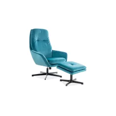 FORD VELVET FOTEL lábtartóval türkiz