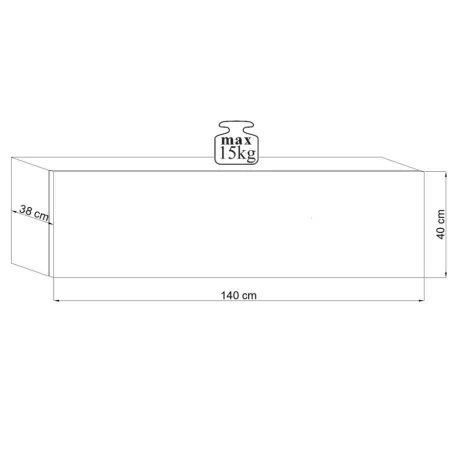 VIVO 03 függő szekrény + LED fekete/fekete fényes