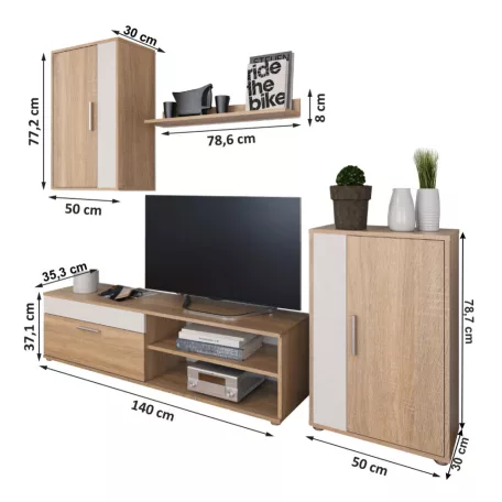 BERNO nappali sor (Sonoma tölgy-fehér)