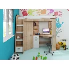ANTRESOLA balos többfunkciós ágy gyerekszobába (fehér-sonoma tölgy)