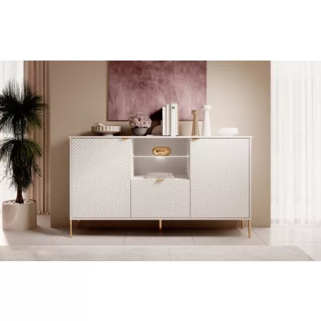 DIAMOND DI02 KOMÓD 3D FEHÉR/FEHÉR+LED