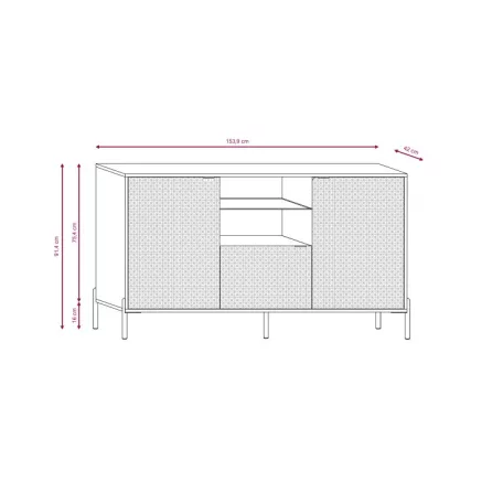 DIAMOND DI02 KOMÓD 3D FEHÉR/FEHÉR+LED