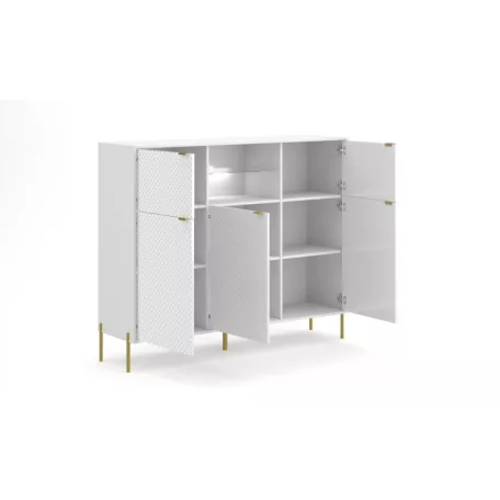 DIAMOND DI03 KOMÓD 5D FEHÉR/FEHÉR+LED