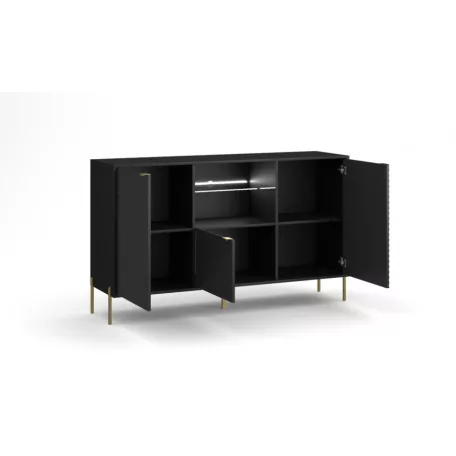 DIAMOND DI02 KOMÓD 3D FEKETE/FEKETE+LED