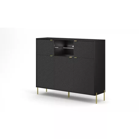 DIAMOND DI03 KOMÓD 5D FEKETE/FEKETE+LED