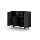 DIAMOND DI03 KOMÓD 5D FEKETE/FEKETE+LED