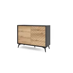 Pearl PE06 komód 104 2D fekete - tölgy